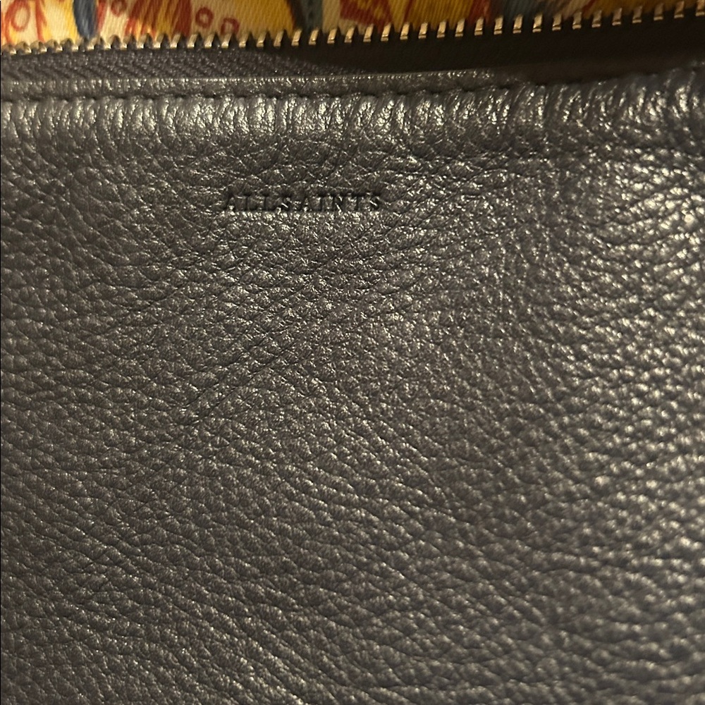 AllSaints Large Black Leather Shoulder Bag - Picture 4 of 5